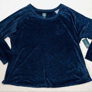 Laura Ashley Velour Raglan Navy Heather Si…